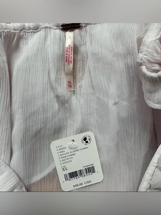 NWT Free People Blush Pink Claudia Ruffle Tank Top - Picture 3 of 8